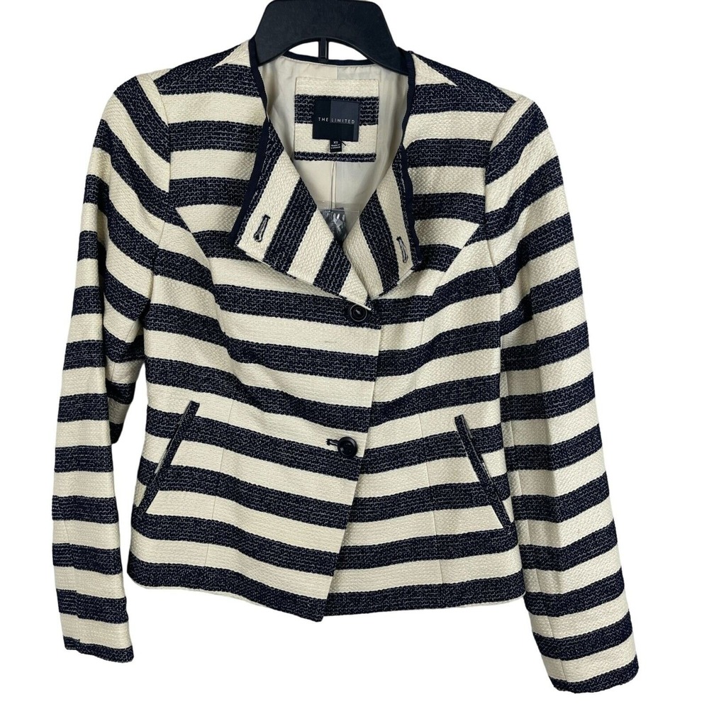 The Limited Women‎ Long Sleeve Striped Button Blazer Jacket Size XS